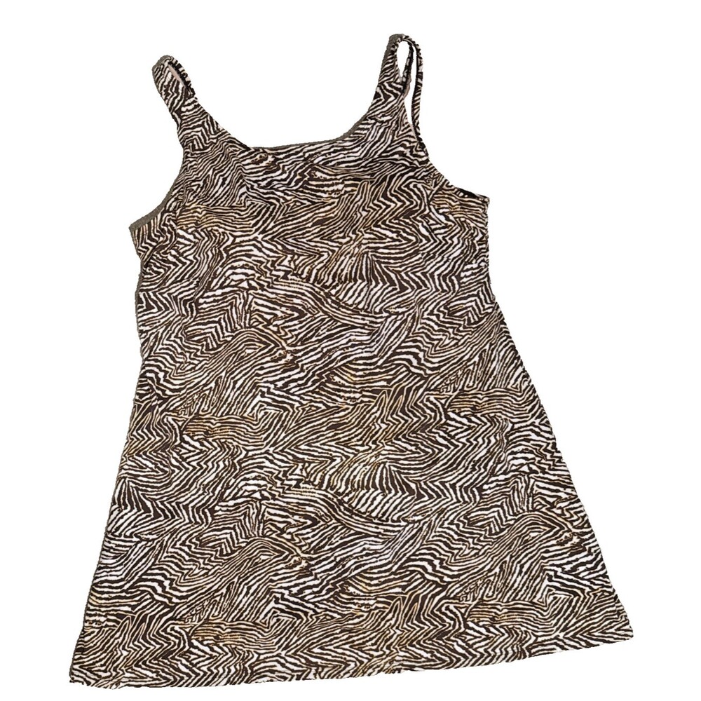 FAUXKINI Full Body Swimsuit 24W Tummy Control Slimming Animal Print Dress